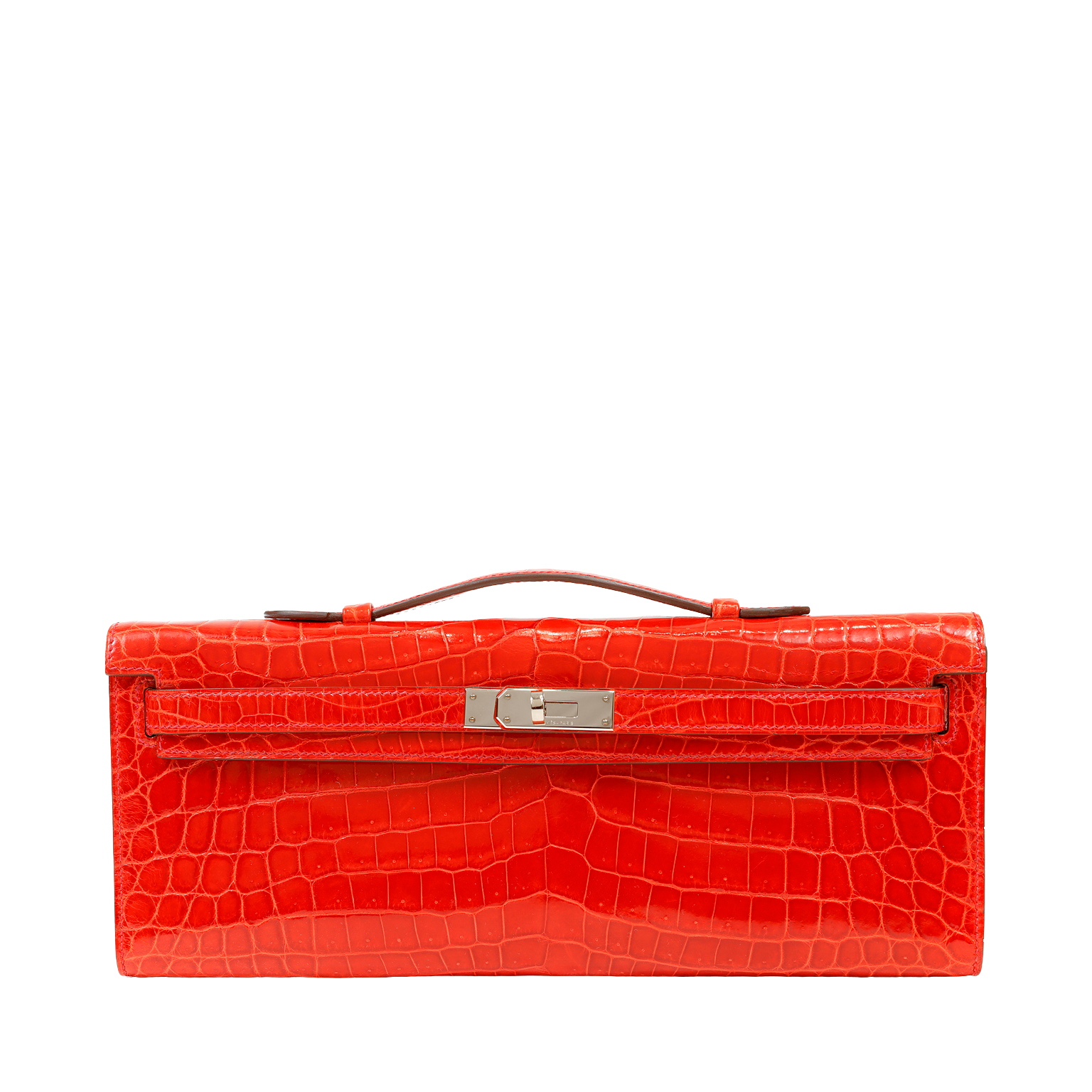 Kelly cut clutch crocodile clutch bag Hermès Red in Crocodile - 21094725