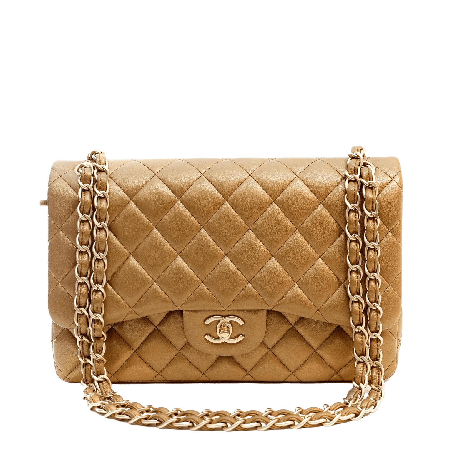 【CHANEL】Chanel 2.55 jumbo classic flap【ランク:A】 Chanel Black Quilted Lambskin Jumbo Double Flap Classic Bag